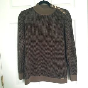 Calvin Klein Brown Sweater with gold buttons Size small